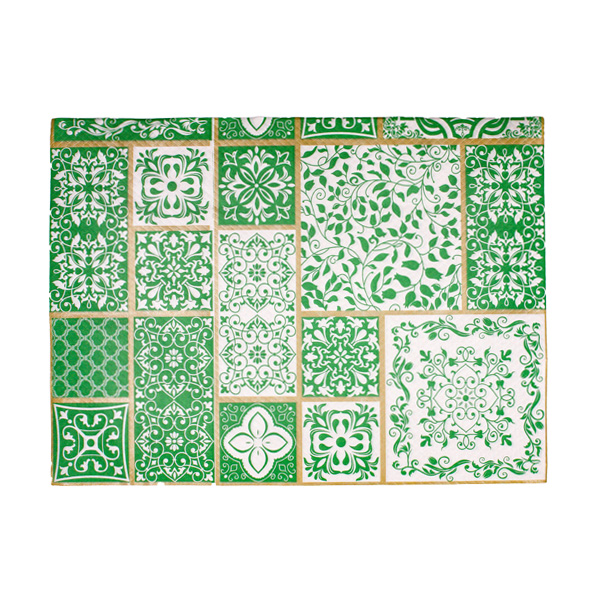 Tovagliette con stampa maiolica verde monoposto