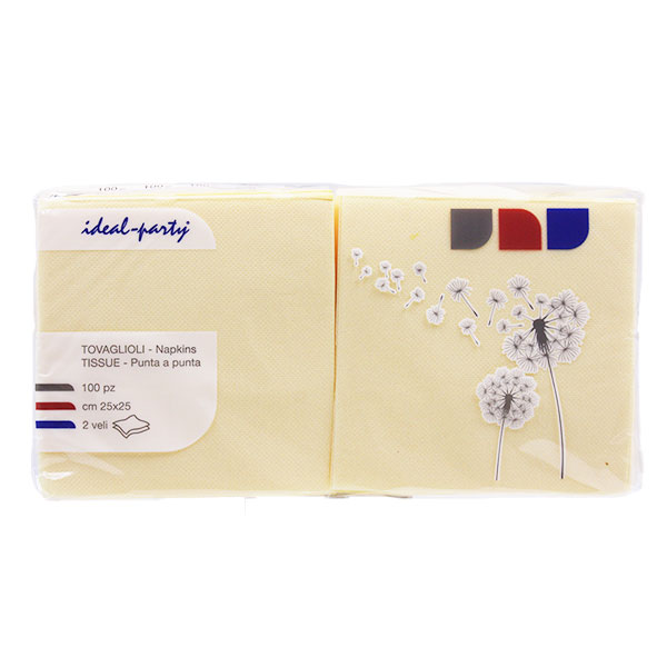 tovaglioli avorio ideal-party da 24x24 cm con punta a punta