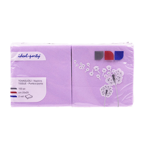 Tovaglioli lilla ideal-party 24x24cm punta a punta
