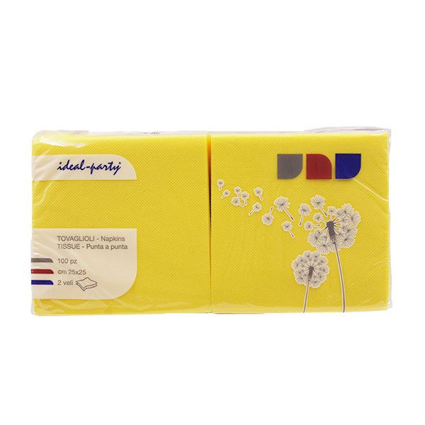 I tovaglioli ideal-party gialli da 24x24 cm con punta a punta
