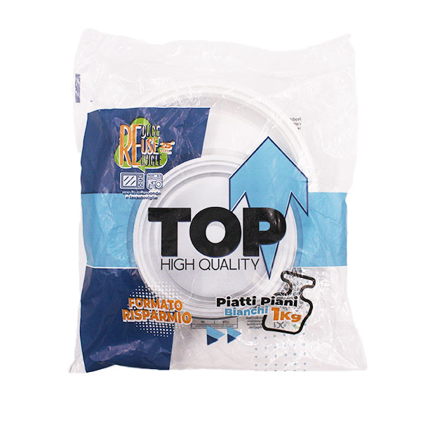 1kg piatti piani riutilizzabili bianchi TOP