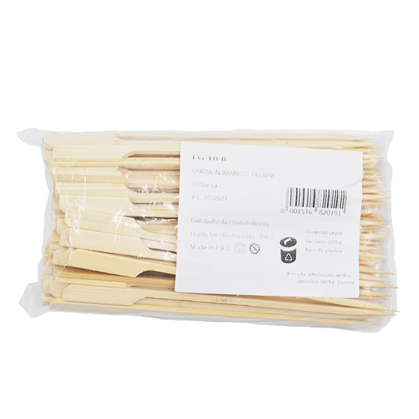 100 Stecconi Bamboo spada/bandiera 18cm 3 100 Stecconi Bamboo spada/bandiera 18cm - immagine 3