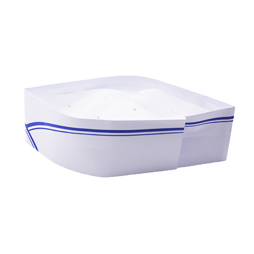 100 Crown chef cappello in bustina di carta con fascia blu 1 100 Crown chef cappello in bustina di carta con fascia blu