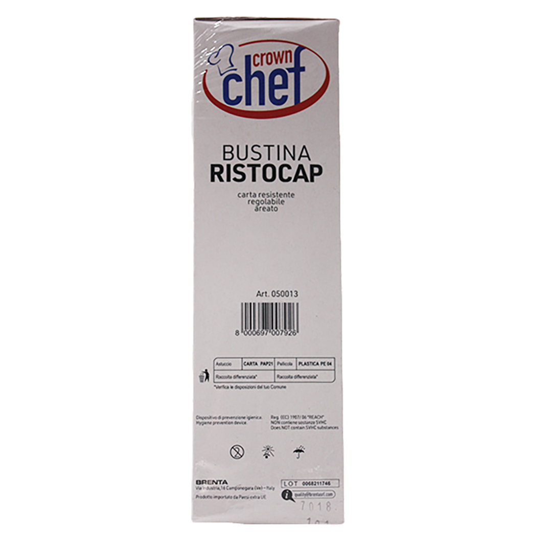 100 Crown chef cappello in bustina di carta con fascia blu 3 100 Crown chef cappello in bustina di carta con fascia blu - immagine 3