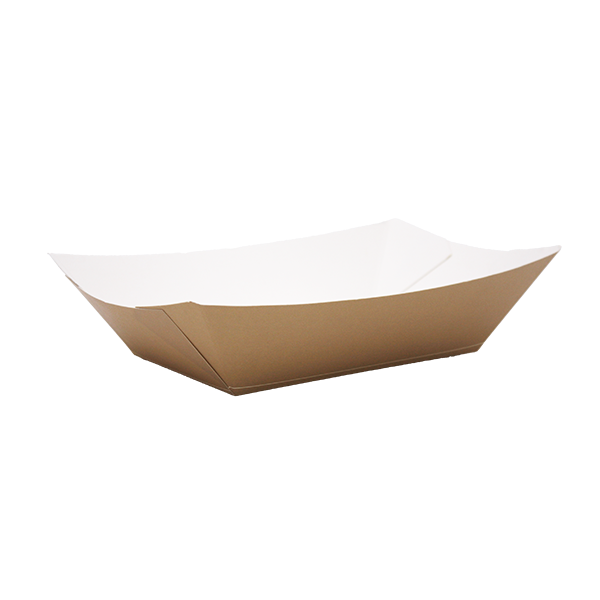 Barchette in carta monouso color avana con interno bianco