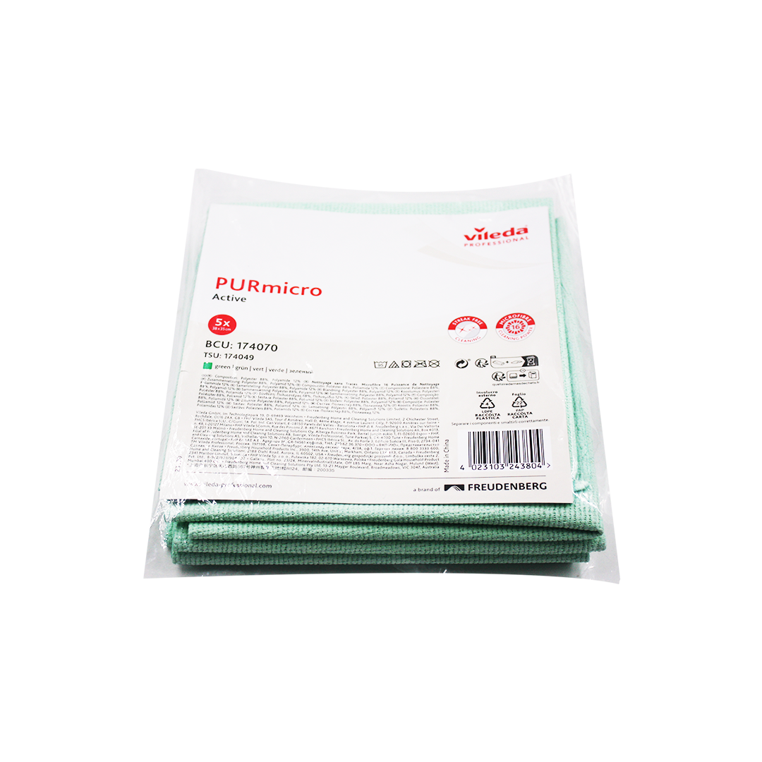 5 PURmicro active vileda panni in microfibra 38x35cm verdi 3 5 PURmicro active vileda panni in microfibra 38x35cm verdi - immagine 3