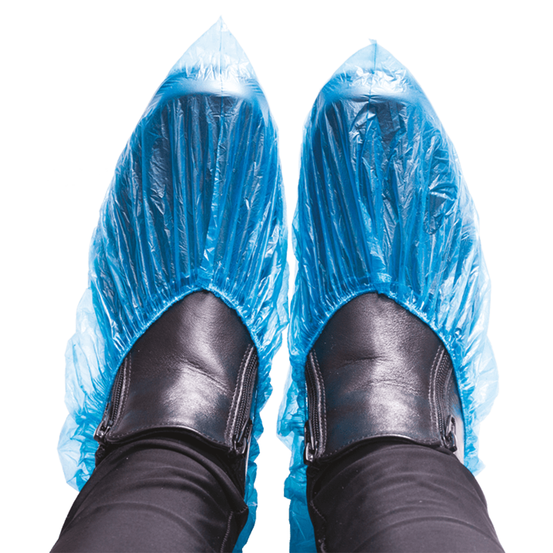 100 Copriscarpe CPE monouso blu 1 100 Copriscarpe CPE monouso blu