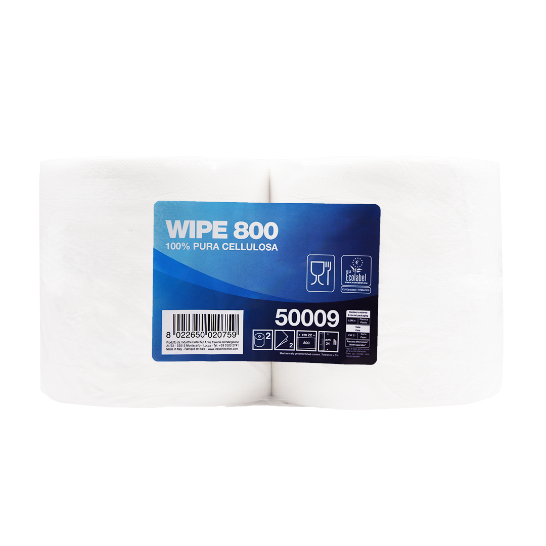2 Asciugatutto bobina WIPE 800 pura cellulosa 2,7 kg 1 2 Asciugatutto bobina WIPE 800 pura cellulosa 2,7 kg