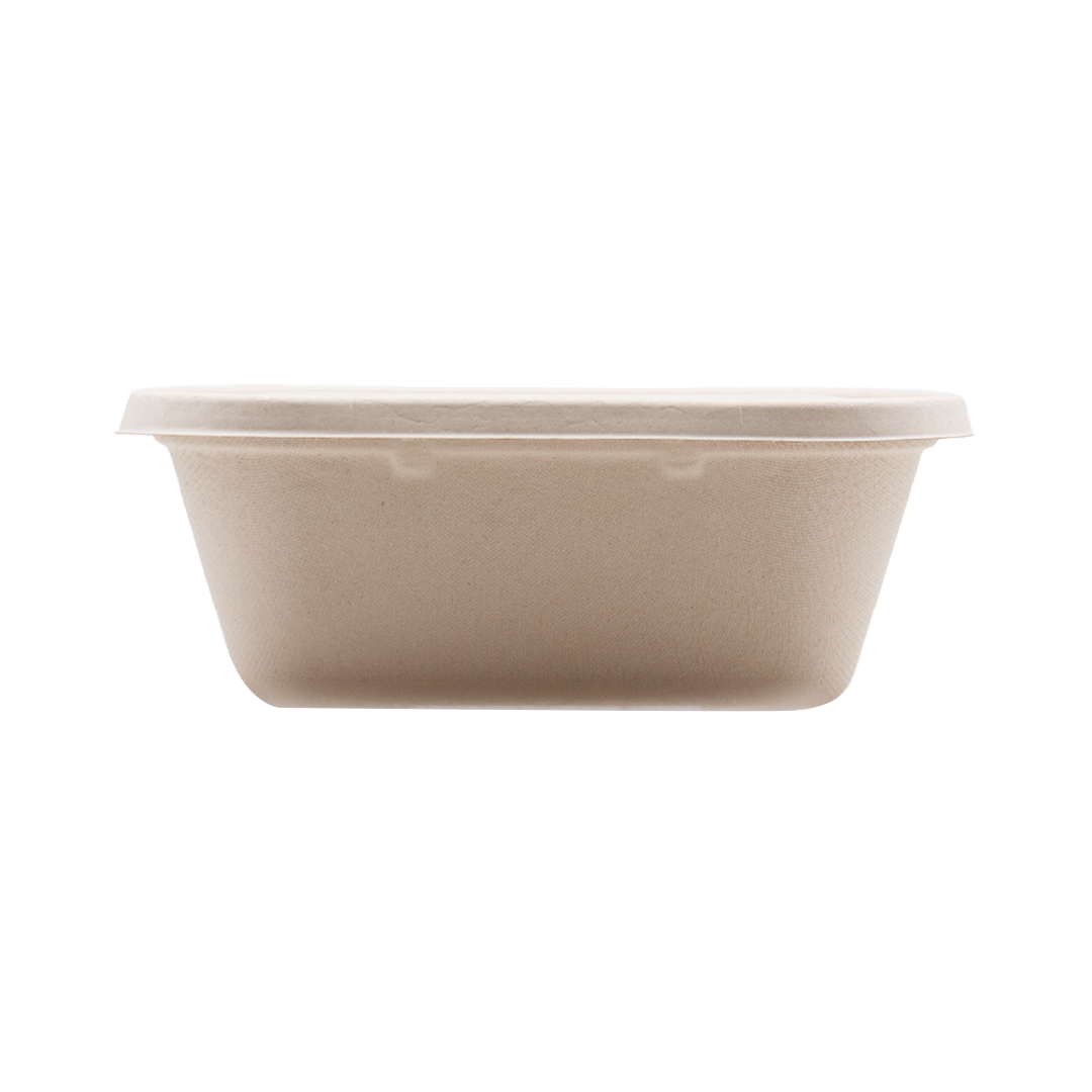 50 Contenitori in polpa di cellulosa take away 1300ml avana 2 50 Contenitori in polpa di cellulosa take away 1300ml avana - immagine 2