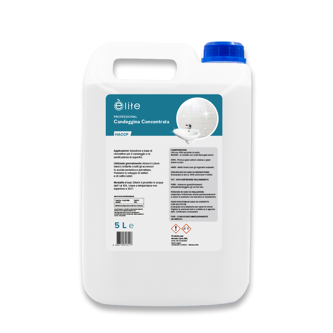 Elite professional HACCP candeggina concentrata 5lt 1 Elite professional HACCP candeggina concentrata 5lt
