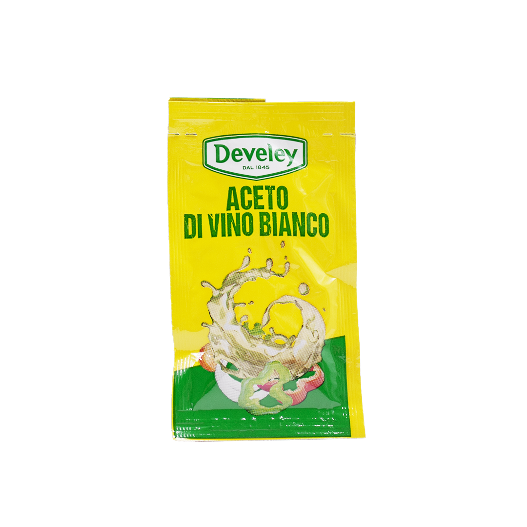 Develey Marsupio Aceto Vino Bianco 200 bustine monoporzioni 5ml 3 Develey Marsupio Aceto Vino Bianco 200 bustine monoporzioni 5ml - immagine 3