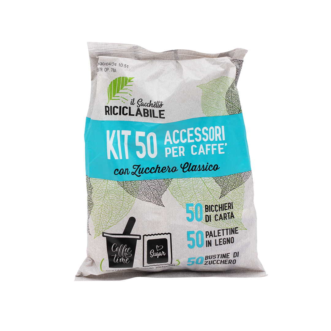 50 pz Kit Accessori Caffè ( zucchero , palettine , bicchieri ) 2 50 pz Kit Accessori Caffè ( zucchero , palettine , bicchieri ) - immagine 2