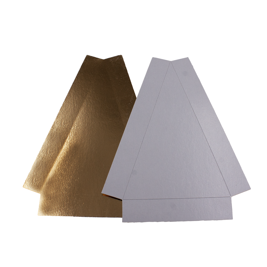 250 Vassoi monoporzioni petali in cartoncino 9,5x14,5 cm verniciato/oro 3 250 Vassoi monoporzioni petali in cartoncino 9,5x14,5 cm verniciato/oro - immagine 3