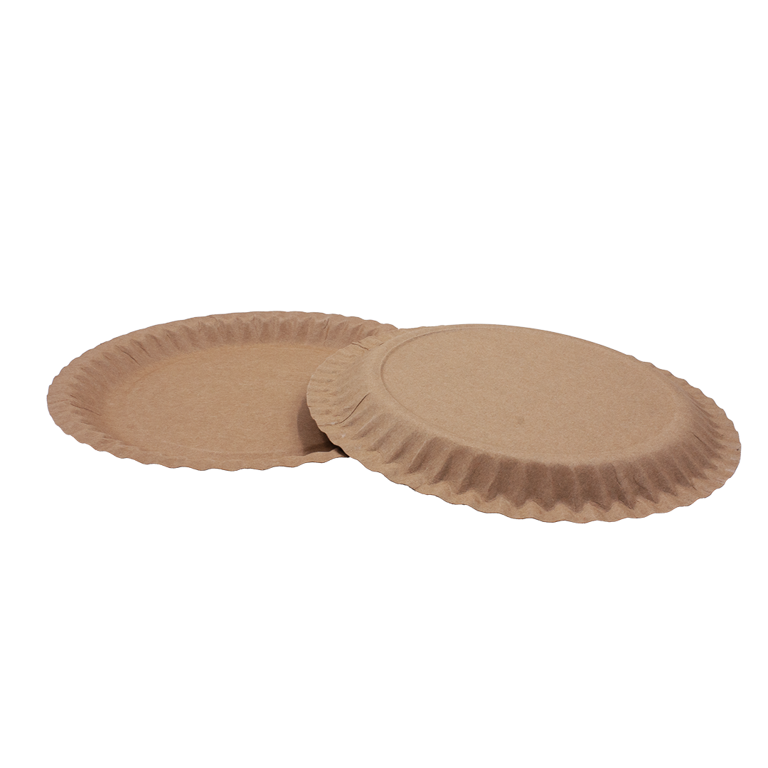 50 Piatto piano tondo in cartoncino politenato diam.18 cm avana 2 50 Piatto piano tondo in cartoncino politenato diam.18 cm avana - immagine 2