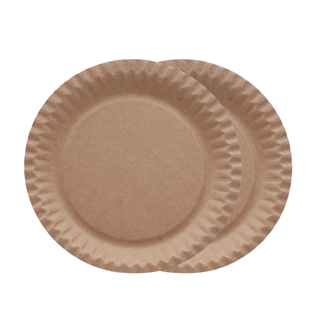 50 Piatto piano tondo in cartoncino politenato diam.23 cm avana 2 50 Piatto piano tondo in cartoncino politenato diam.23 cm avana - immagine 2