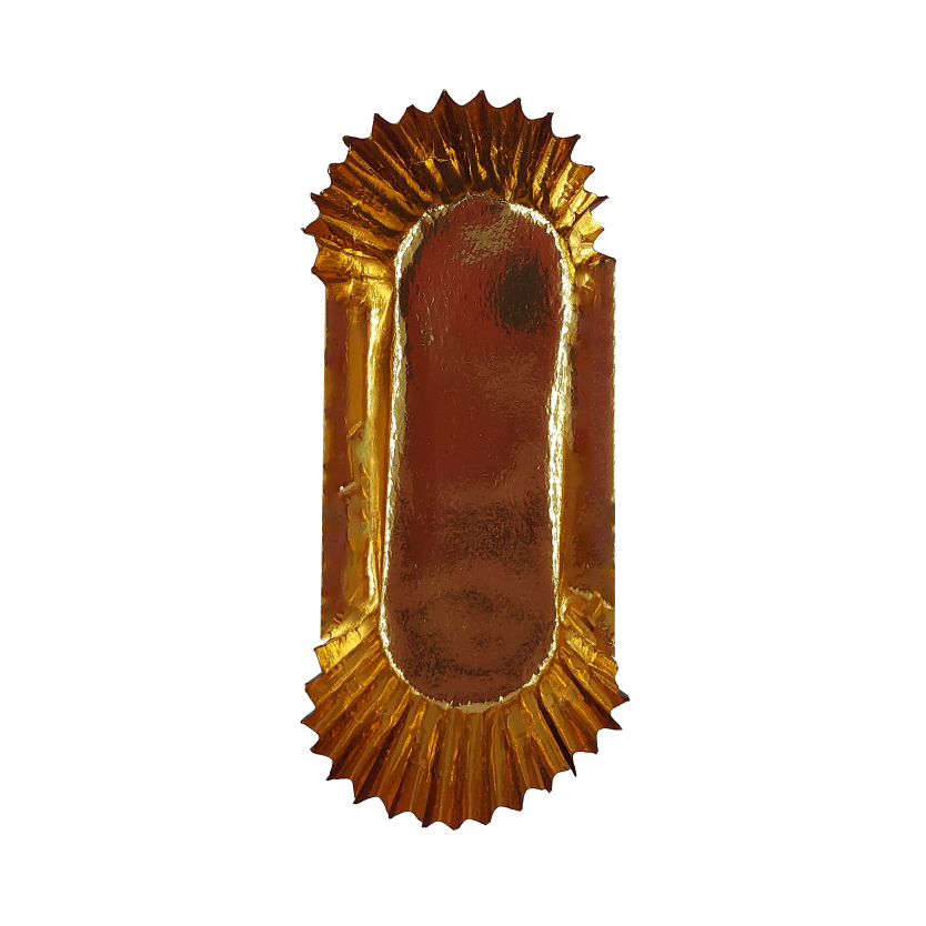 500 Pirottini ovali royal N4 in carta marrone/oro 28x78x24,5h 2 500 Pirottini ovali royal N4 in carta marrone/oro 28x78x24,5h - immagine 2