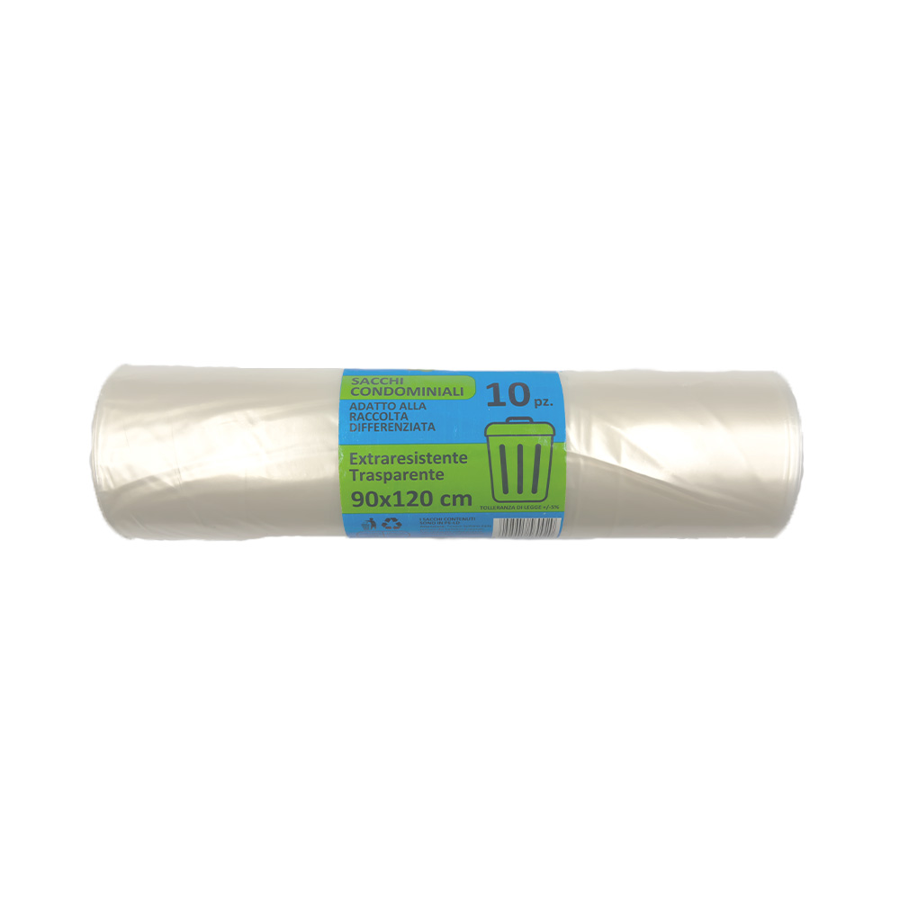 Sacchi n.u trasparenti a rotolo 90x120 cm 800gr 10pz 1 Sacchi n.u trasparenti a rotolo 90x120 cm 800gr 10pz