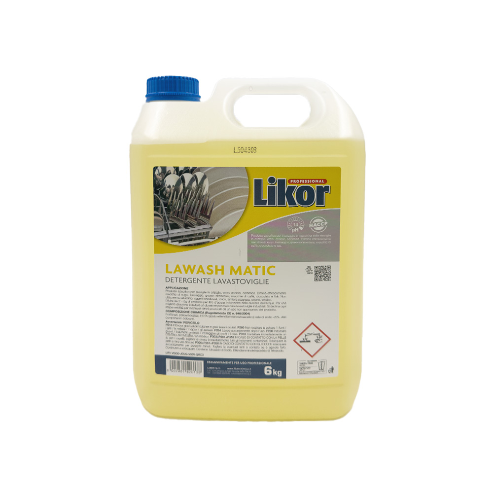 Likor lawash matic detergente lavastoviglie 14ph haccp 6 kg 1 Likor lawash matic detergente lavastoviglie 14ph haccp 6 kg