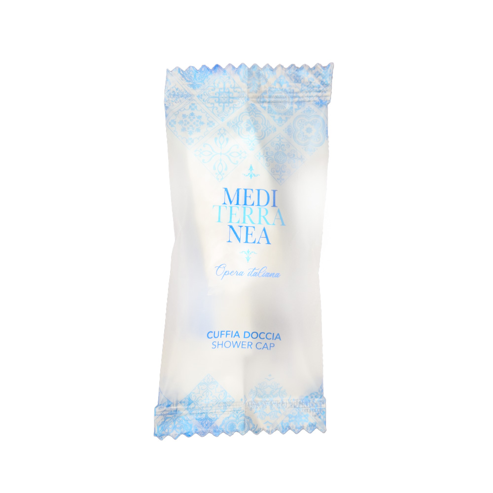 250 Cuffie doccia mediterranea in flowpack 1 250 Cuffie doccia mediterranea in flowpack