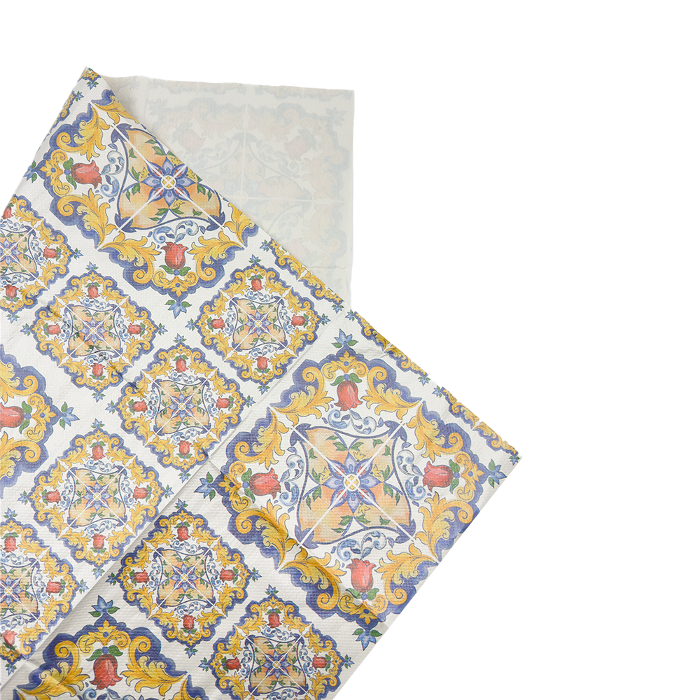 150 PZ tovaglia in carta accoppiata sopra 100x100 sapori siciliani 2 150 PZ tovaglia in carta accoppiata sopra 100x100 sapori siciliani - immagine 2