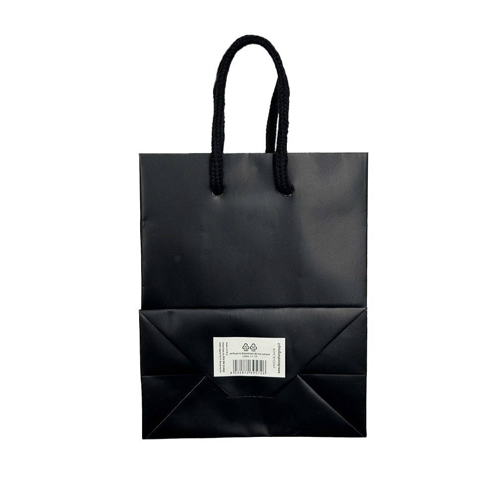 10 Shopper carta Lusso Opaca cm 11+6,5x14 Nero 4 10 Shopper carta Lusso Opaca cm 11+6,5x14 Nero - immagine 4