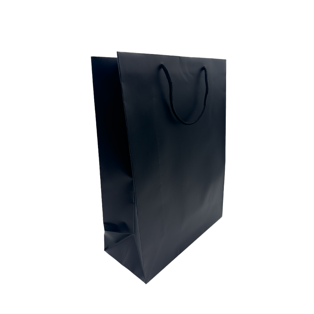 10 Shopper carta Lusso Opaca cm 27+12x37 Nero 1 10 Shopper carta Lusso Opaca cm 27+12x37 Nero