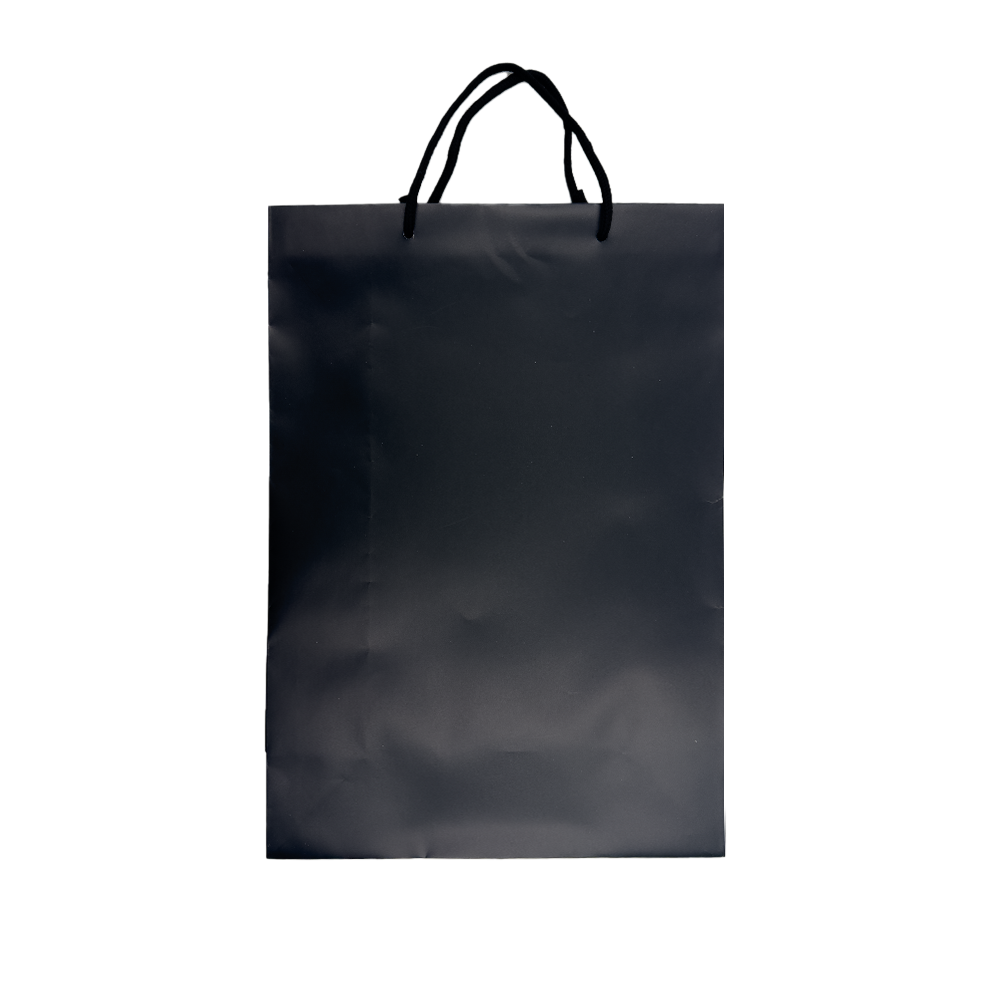 10 Shopper carta Lusso Opaca cm 27+12x37 Nero 2 10 Shopper carta Lusso Opaca cm 27+12x37 Nero - immagine 2