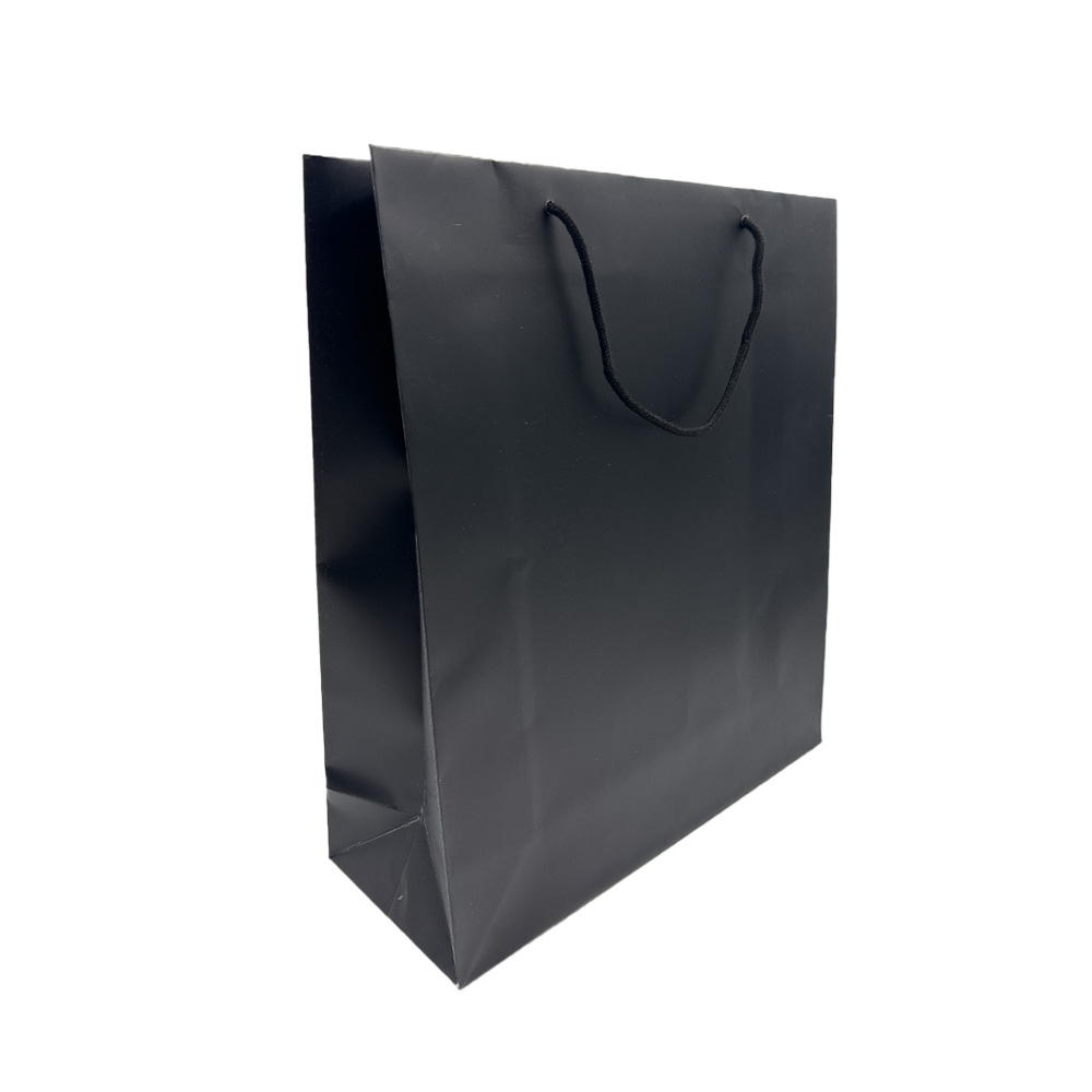 10 Shopper carta Lusso Opaca cm 36+12x41 Nero 1 10 Shopper carta Lusso Opaca cm 36+12x41 Nero
