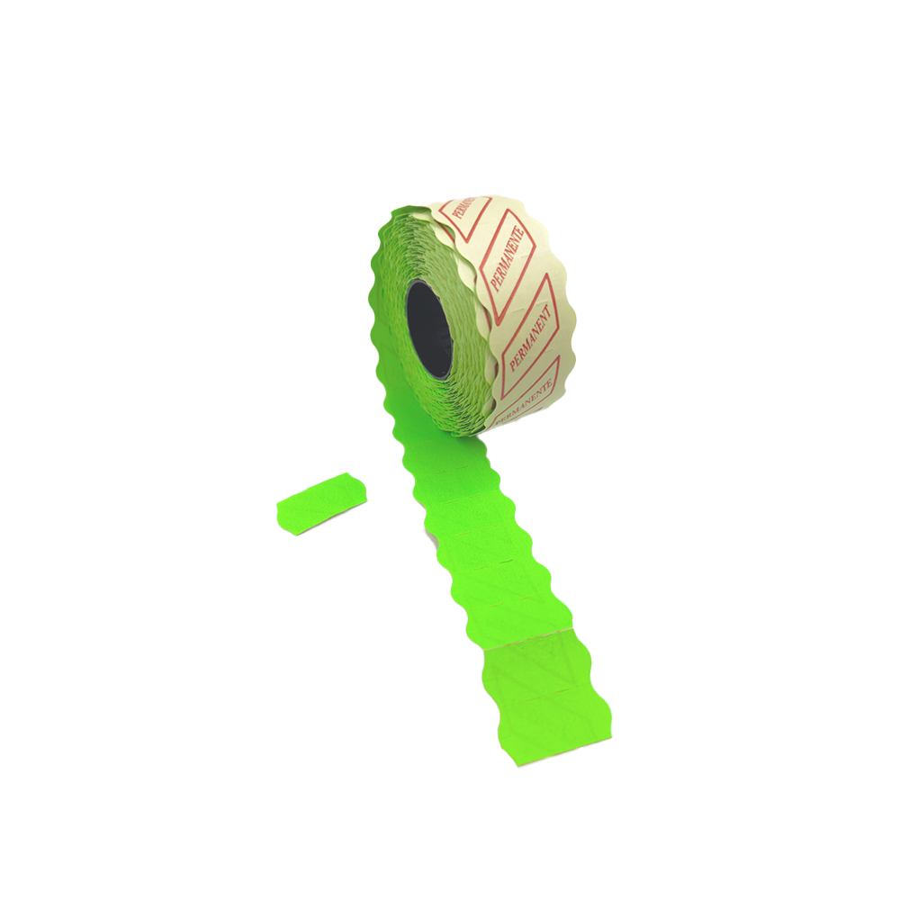 36 Etichette adesive onda 26x12 mm verde 1 36 Etichette adesive onda 26x12 mm verde