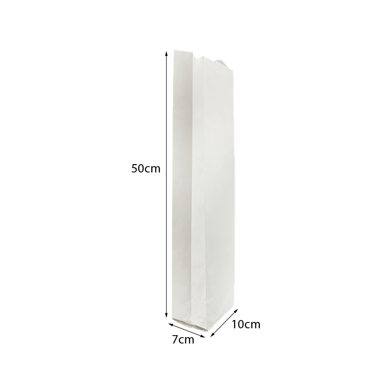 10 kg Buste pane 10x50 cm bianche con stampa pura cellulosa 45gr 2 10 kg Buste pane 10x50 cm bianche con stampa pura cellulosa 45gr - immagine 2