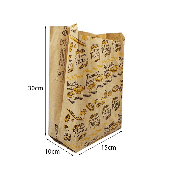 10 kg Buste pane 15x30 cm avana con stampa pura cellulosa n. 3 2 10 kg Buste pane 15x30 cm avana con stampa pura cellulosa n. 3 - immagine 2
